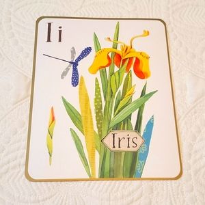 4 for $25! Letter I Iris Card with Dragonfly